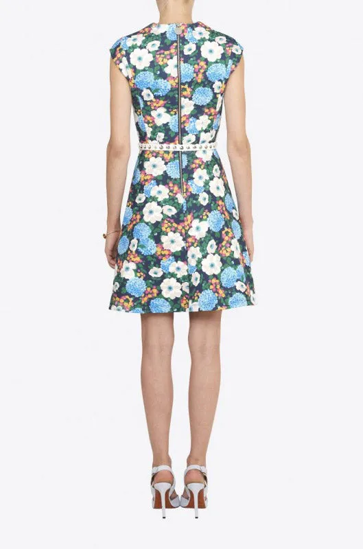 Cap Sleeve Floral Flare Dress