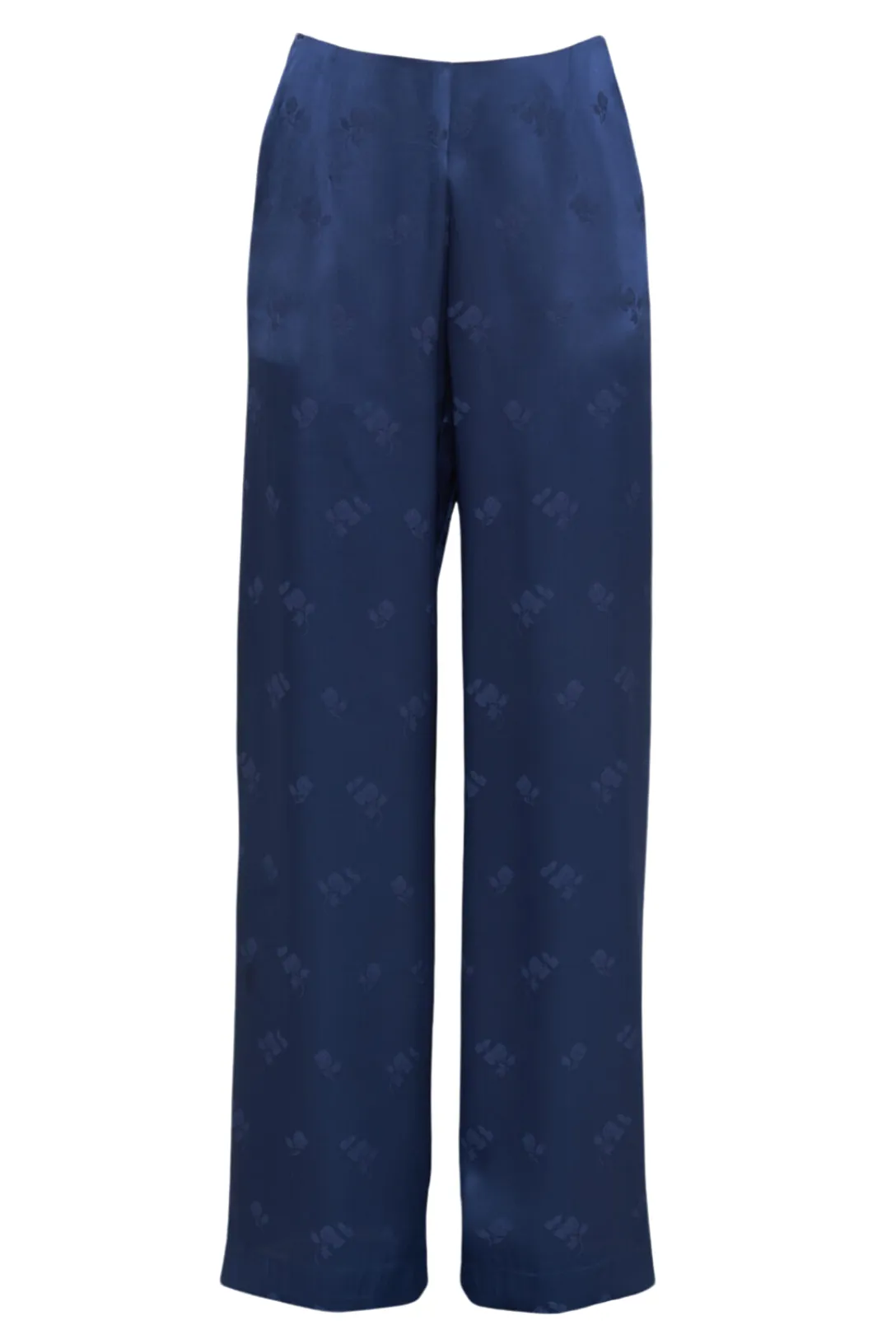 Capalbio High Waist Trouser | Blue Jacquard