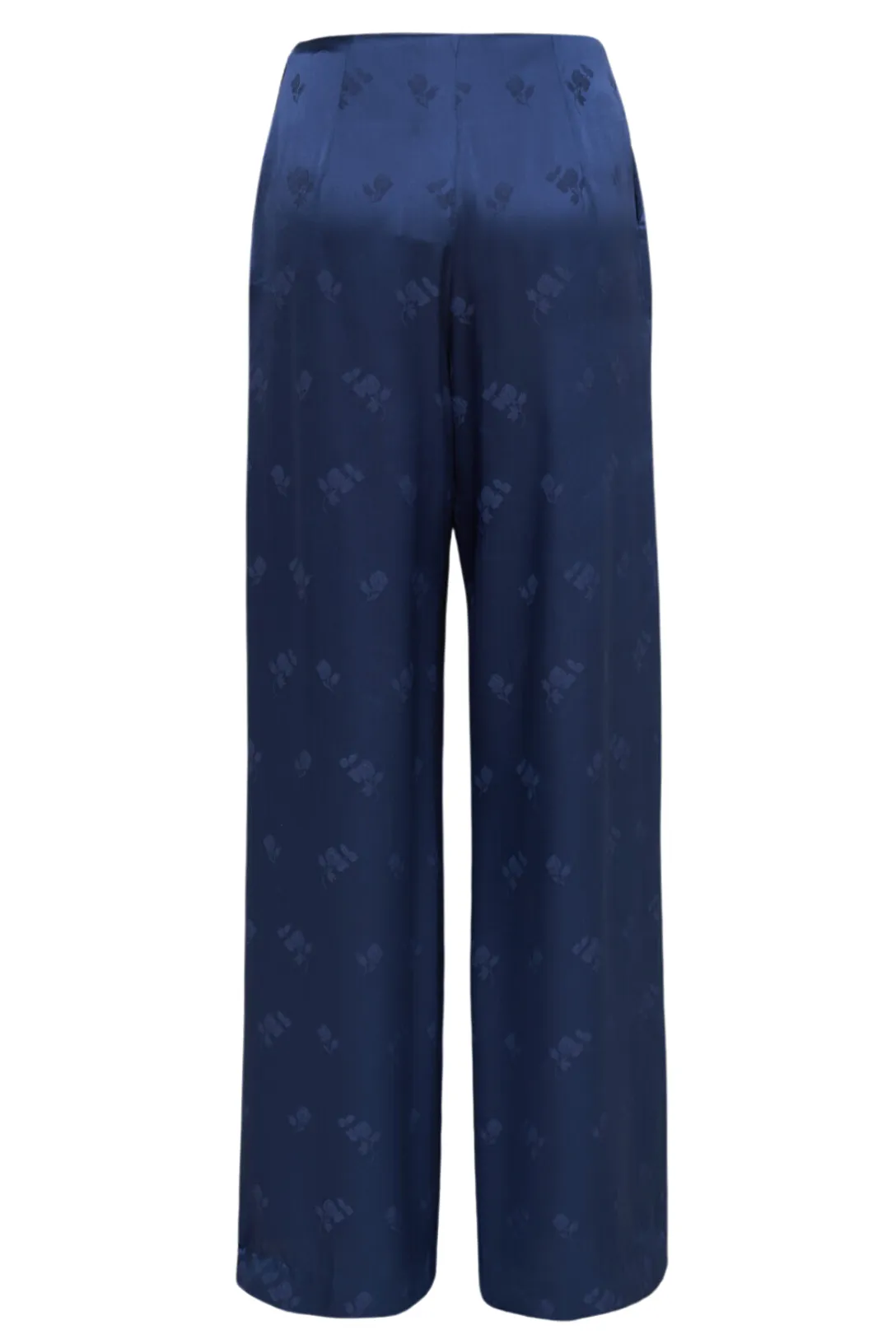Capalbio High Waist Trouser | Blue Jacquard