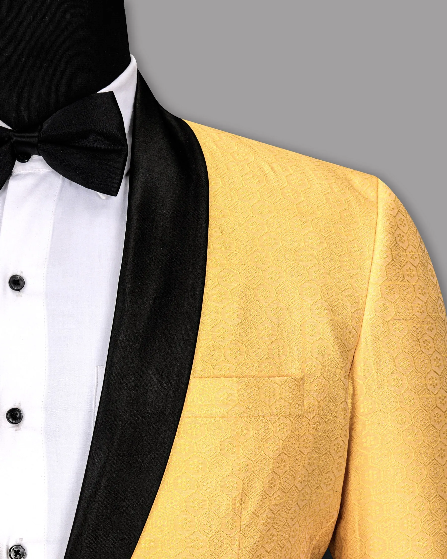 Chardonnay Jacquard Patterned Designer Tuxedo Blazer