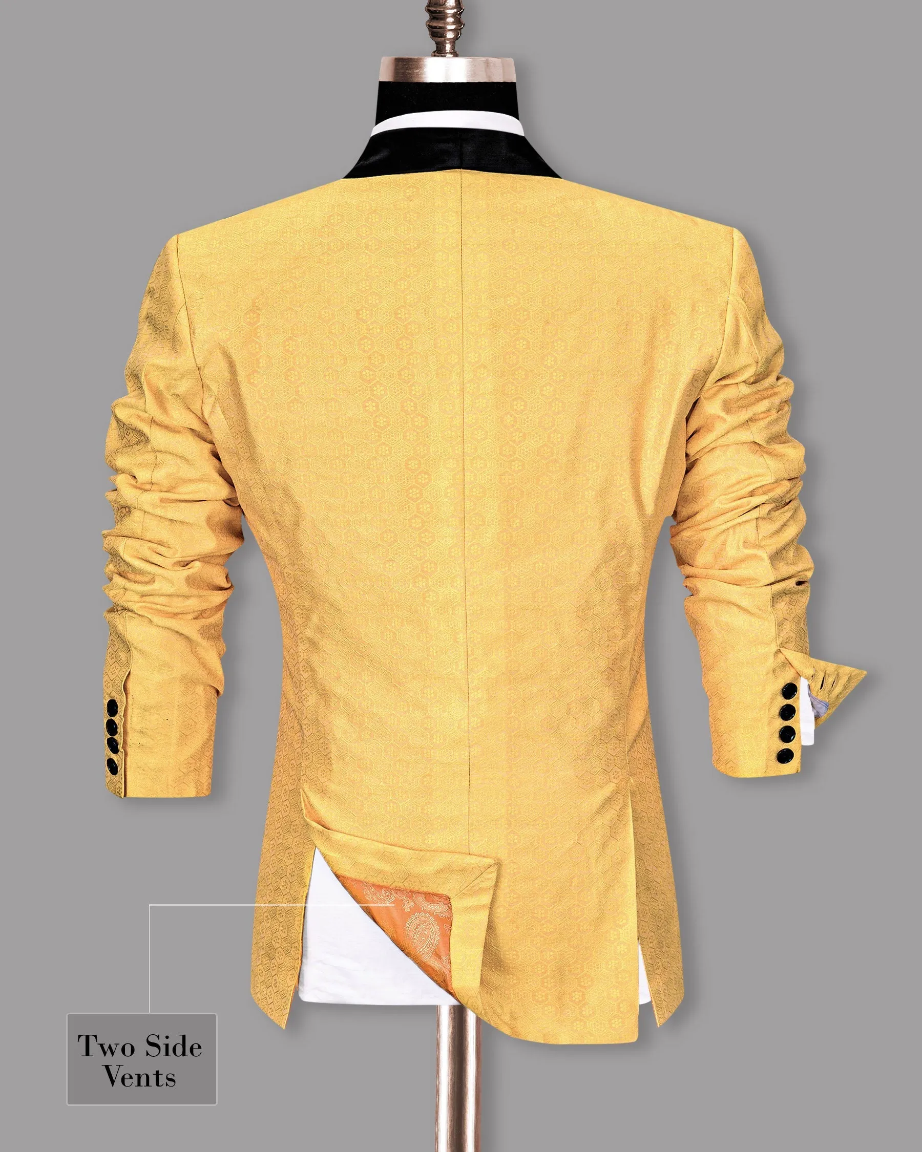 Chardonnay Jacquard Patterned Designer Tuxedo Blazer