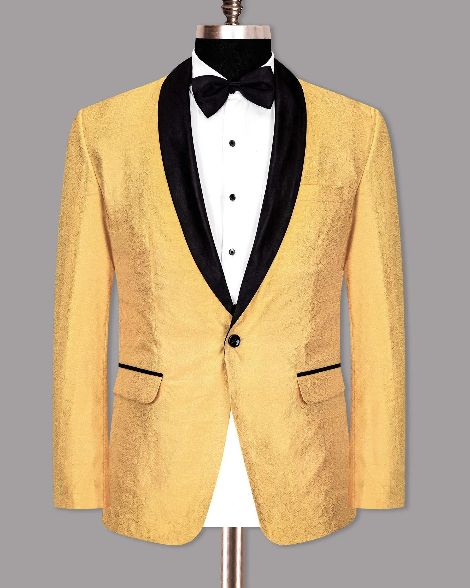 Chardonnay Jacquard Patterned Designer Tuxedo Blazer