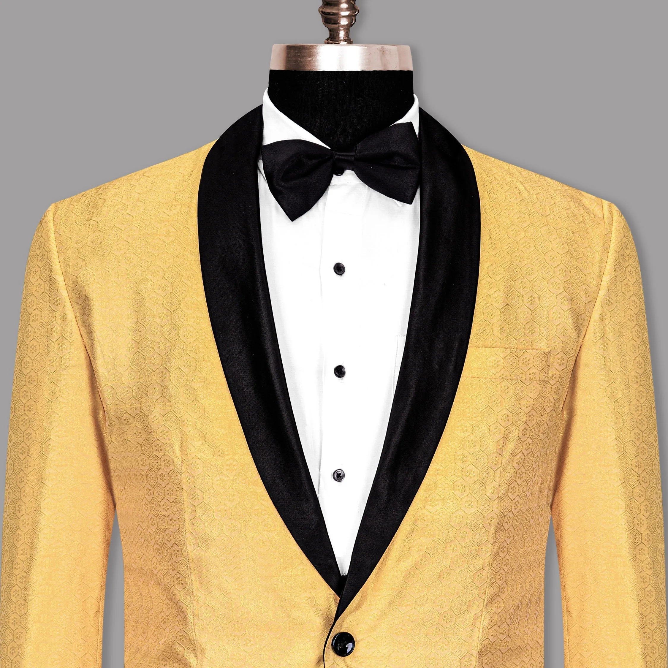 Chardonnay Jacquard Patterned Designer Tuxedo Blazer