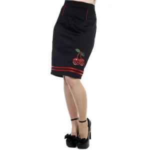 Cherry Skull Womens Pencil Skirt