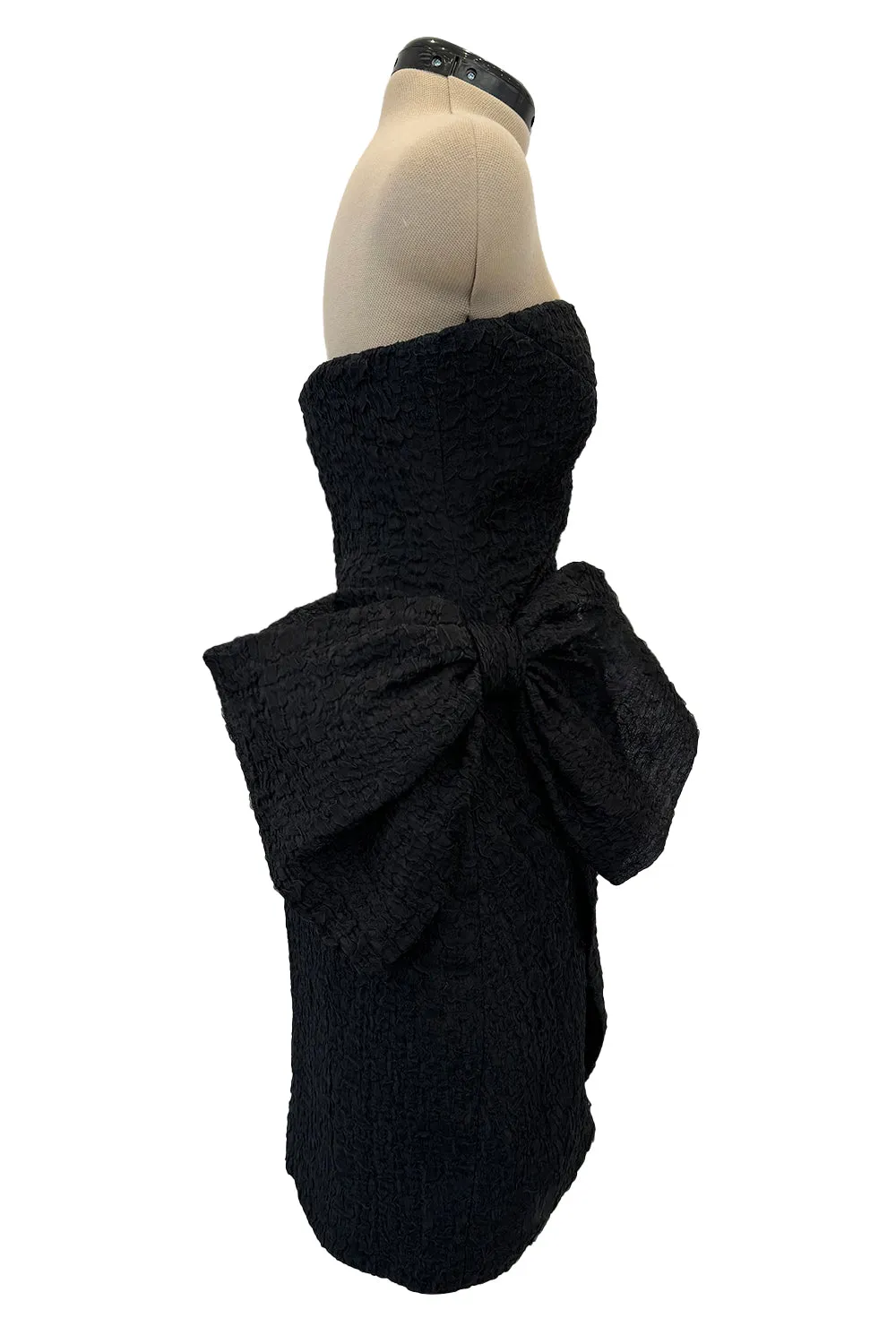 Christian Dior by Marc Bohan Spring 1988 Haute Couture Black Strapless w Bow