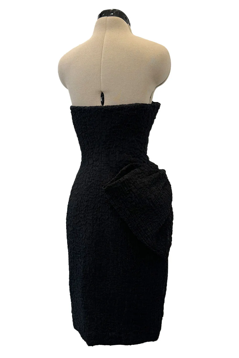 Christian Dior by Marc Bohan Spring 1988 Haute Couture Black Strapless w Bow