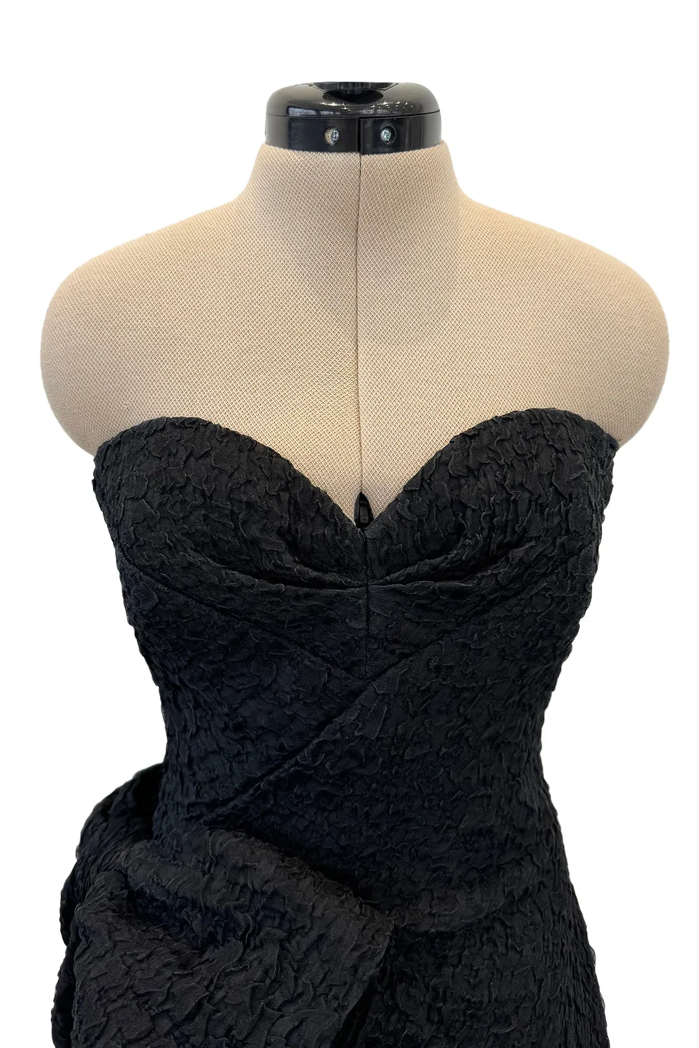 Christian Dior by Marc Bohan Spring 1988 Haute Couture Black Strapless w Bow