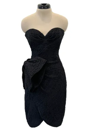 Christian Dior by Marc Bohan Spring 1988 Haute Couture Black Strapless w Bow