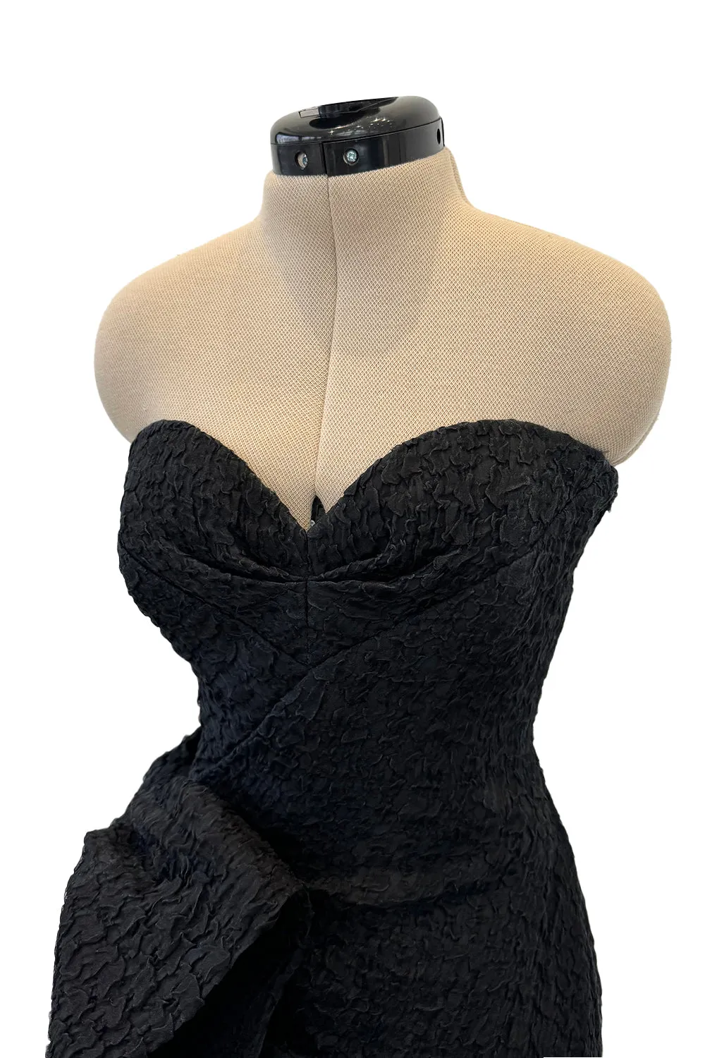 Christian Dior by Marc Bohan Spring 1988 Haute Couture Black Strapless w Bow