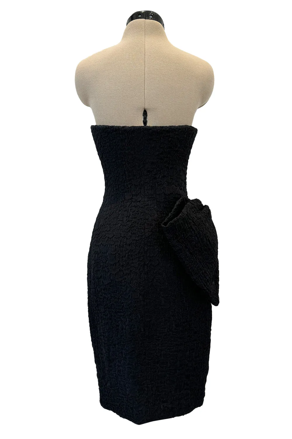 Christian Dior by Marc Bohan Spring 1988 Haute Couture Black Strapless w Bow