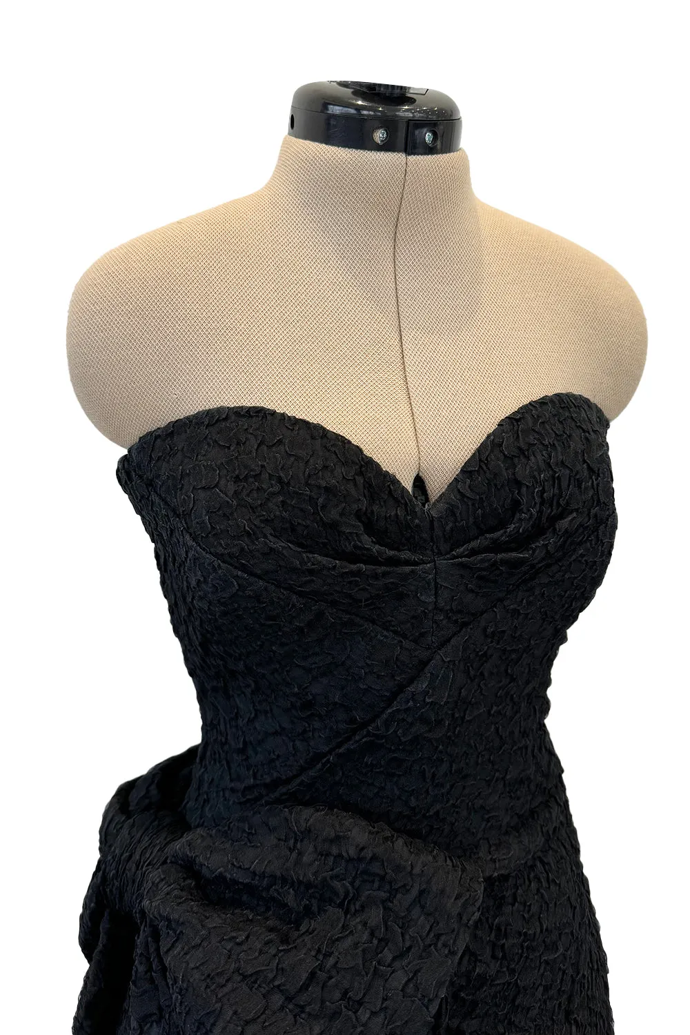 Christian Dior by Marc Bohan Spring 1988 Haute Couture Black Strapless w Bow