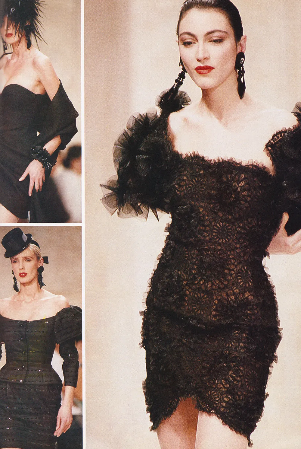 Christian Dior by Marc Bohan Spring 1988 Haute Couture Black Strapless w Bow