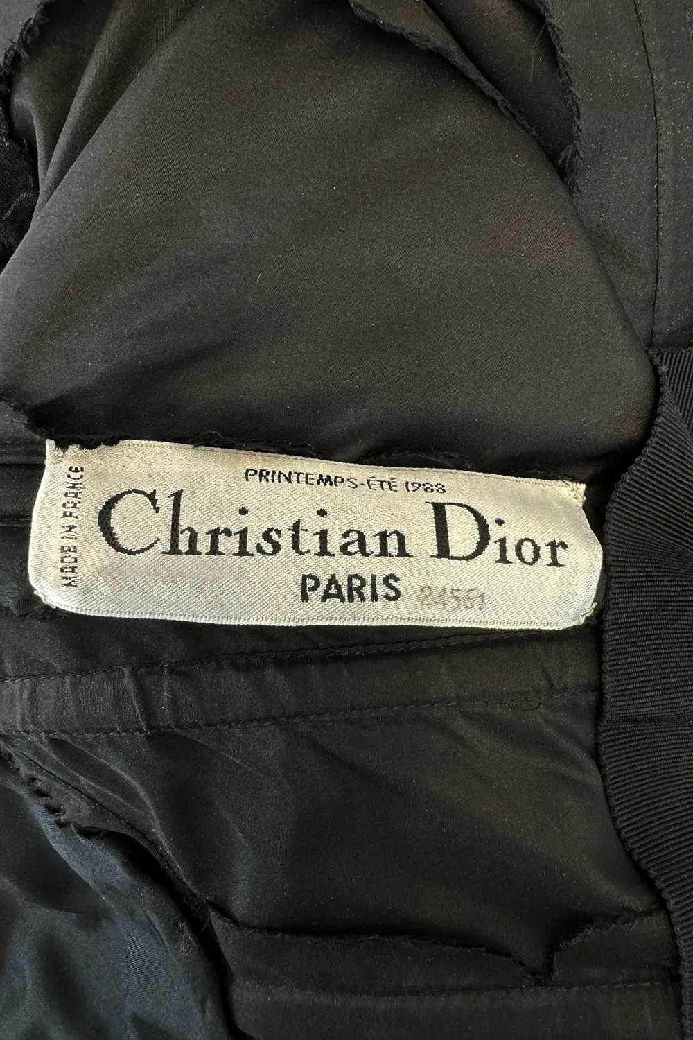 Christian Dior by Marc Bohan Spring 1988 Haute Couture Black Strapless w Bow