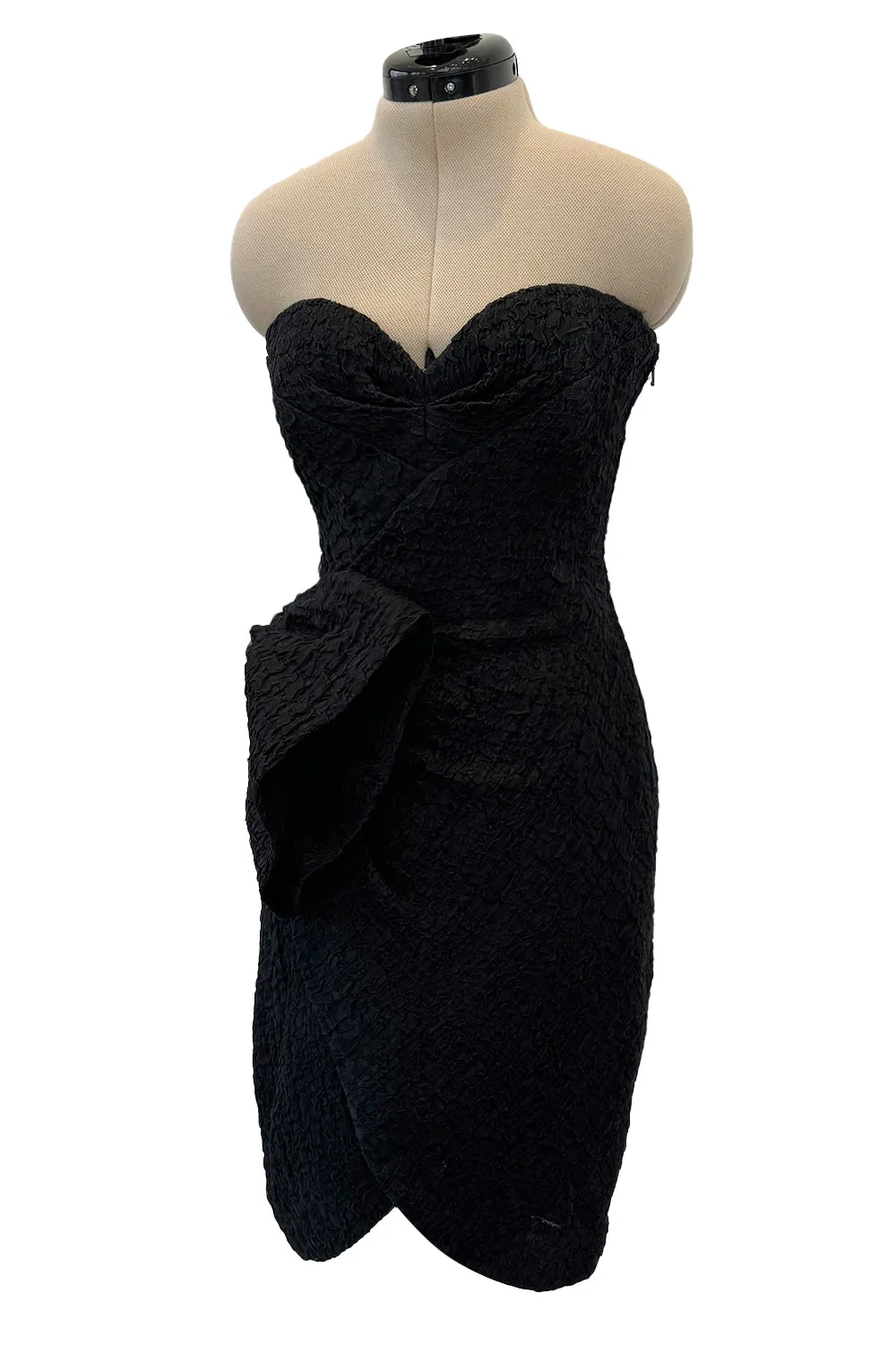 Christian Dior by Marc Bohan Spring 1988 Haute Couture Black Strapless w Bow