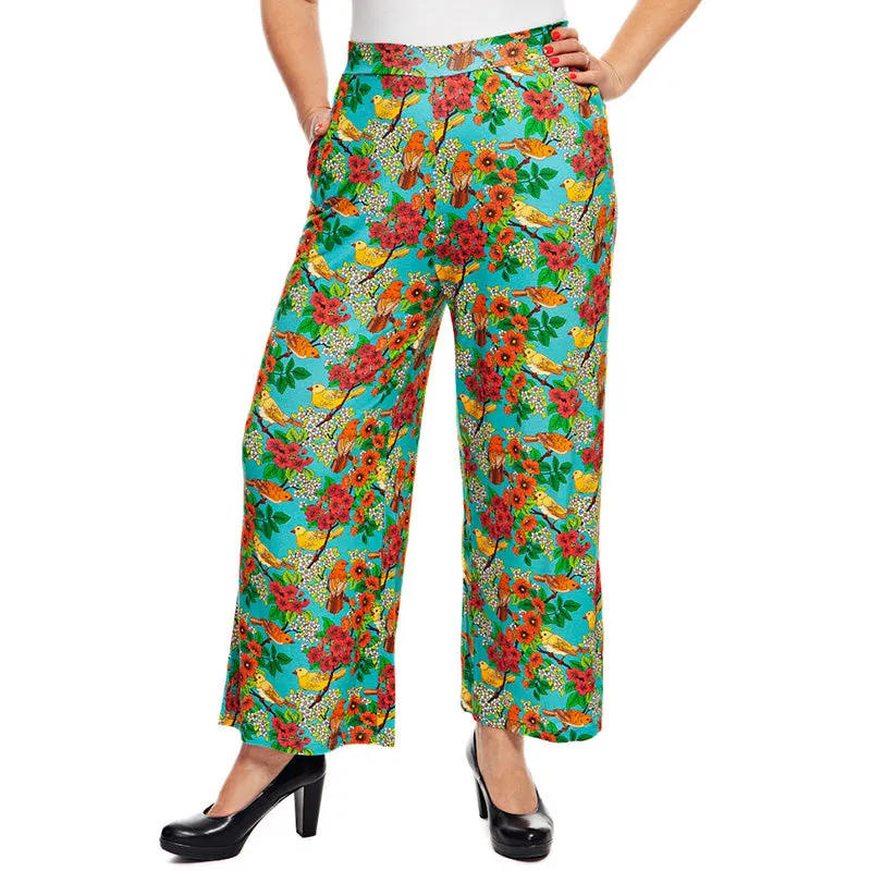 Cissi och Selma Molly Wide-Leg Trousers - Fågelsång - 'Bird Song'
