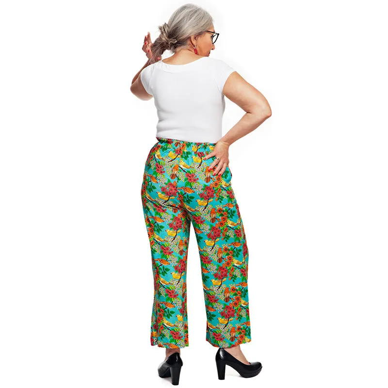 Cissi och Selma Molly Wide-Leg Trousers - Fågelsång - 'Bird Song'