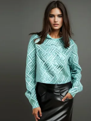 Classic Back-Slit Pencil Leather Skirt