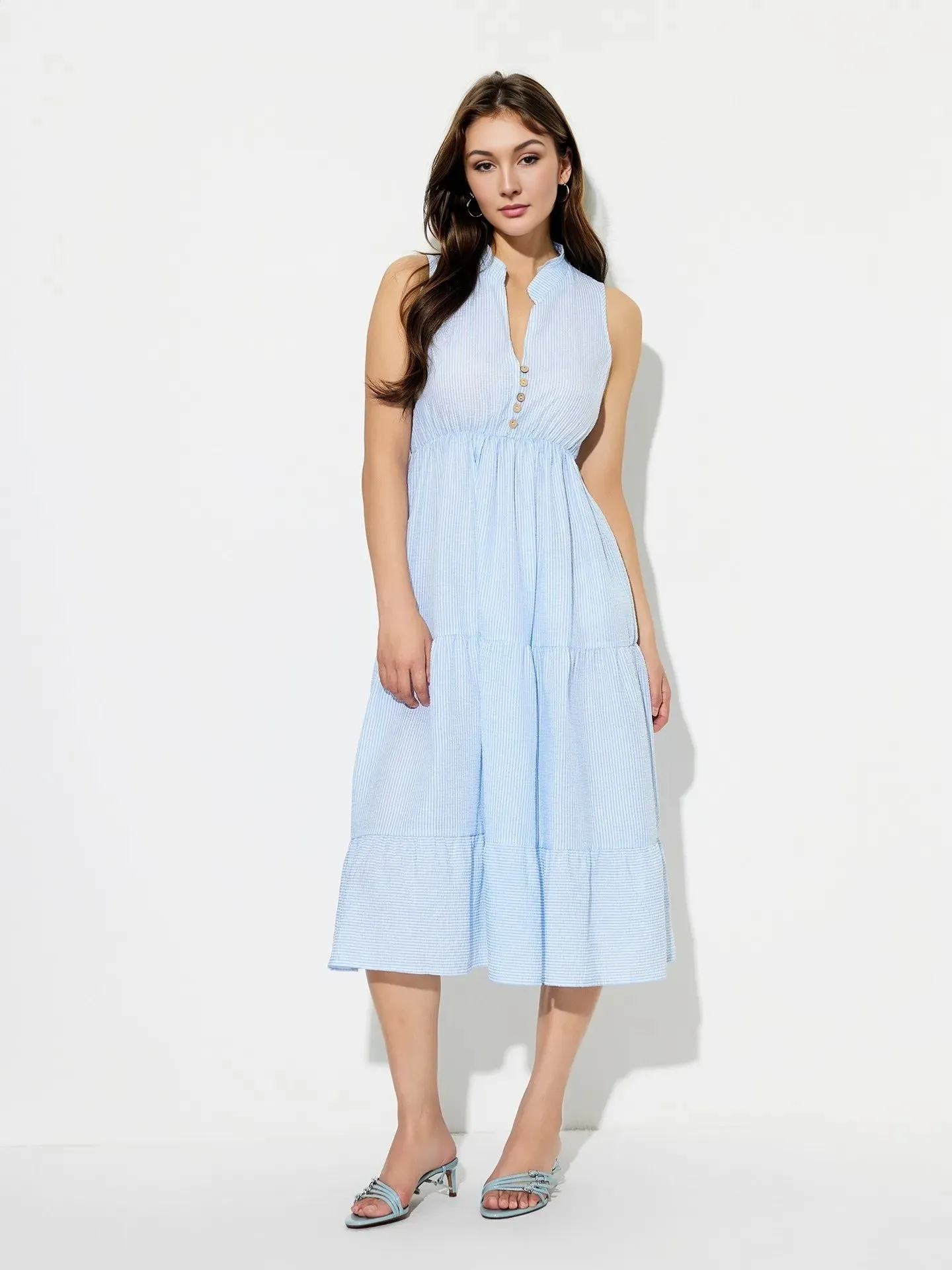 Classic Button A-Line Dress