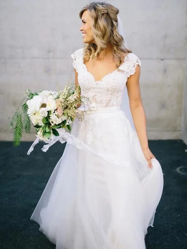 Classic Luxury A-Line Sexy V-neck backless Decal Bridal Dress Beach Garden Auditorium Elegant Ladies Wedding Dress New