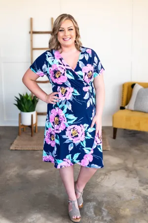 Come Away With Me Dress In Navy Floral