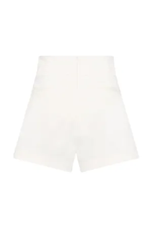 Cotton Paperbag Waist Shorts | Off White