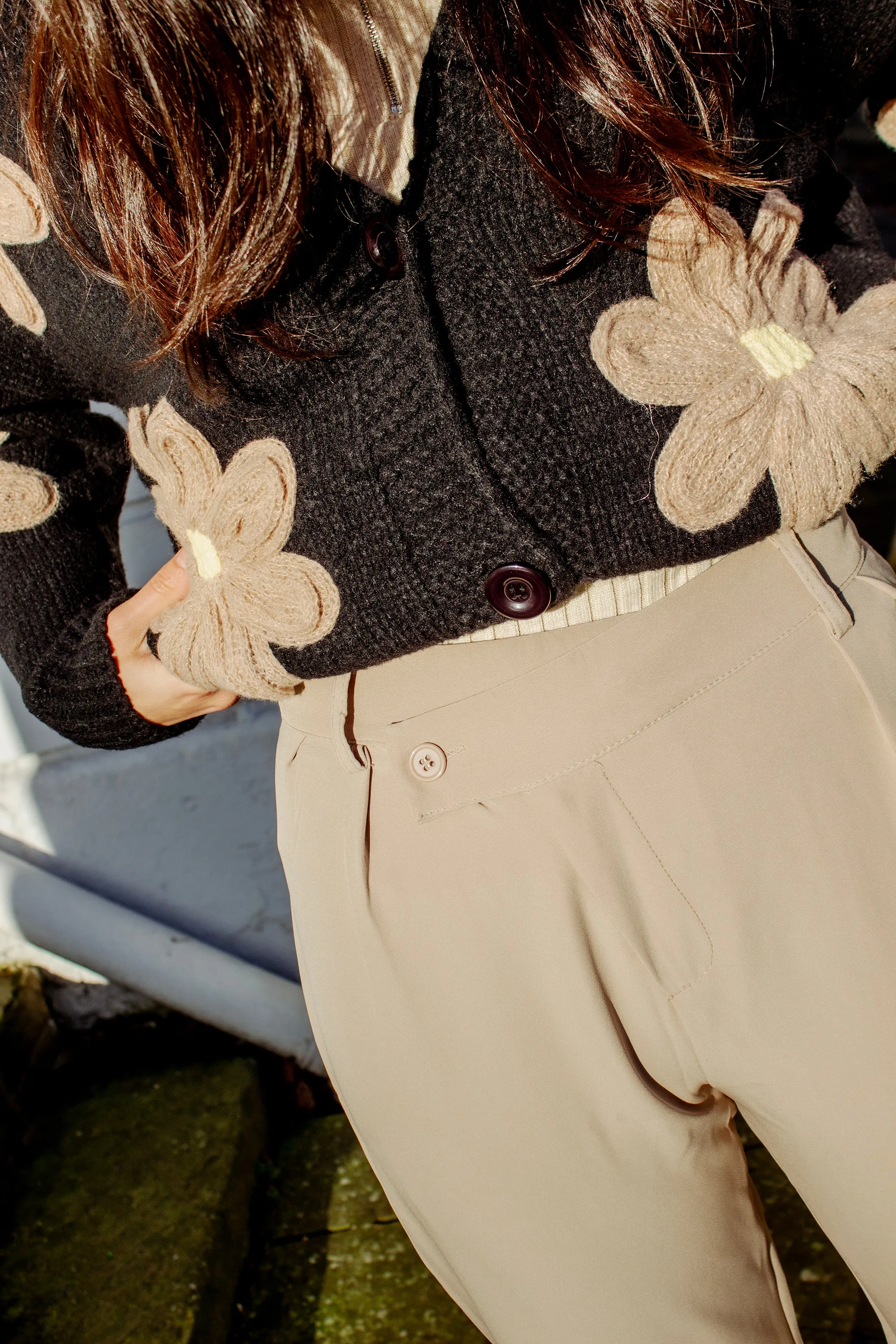 Cross Front Asymmetric Tailored Trousers