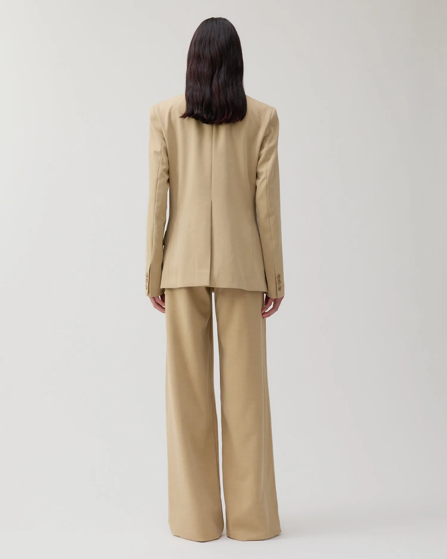Dana Blazer Tencel Blend Suiting Beige