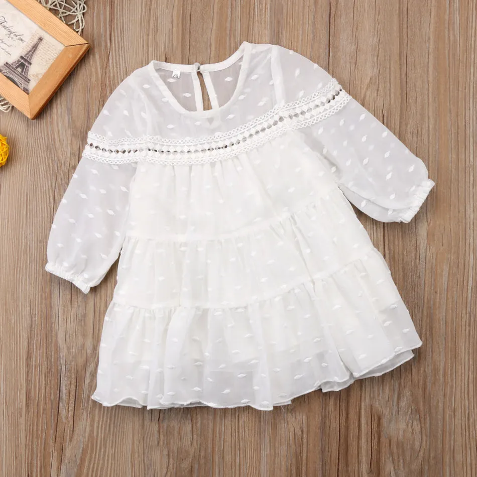 Delicate chiffon white dress