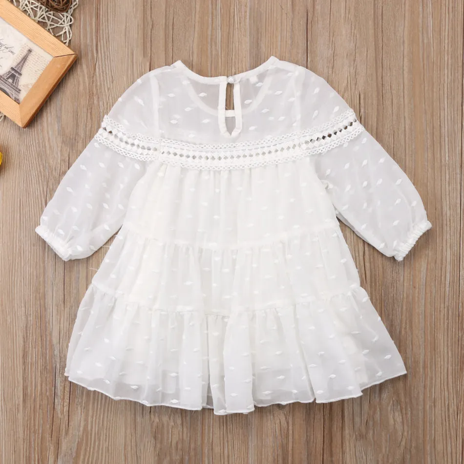 Delicate chiffon white dress