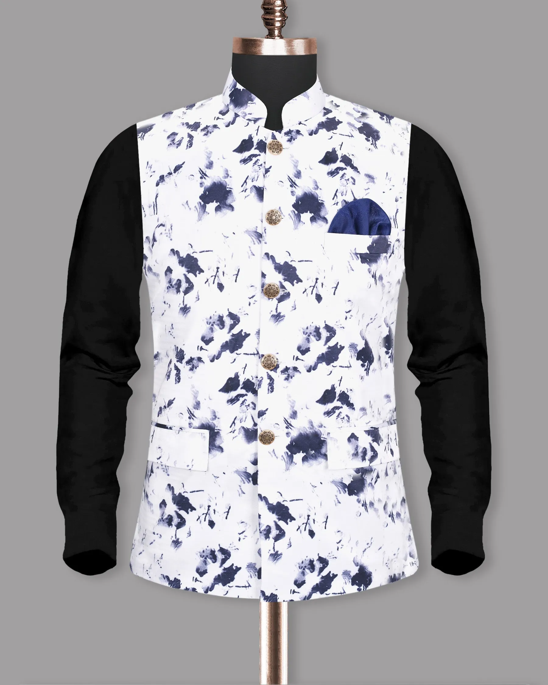 Desert Storm- Blackcurrant Super Soft Designer Nehru Jacket