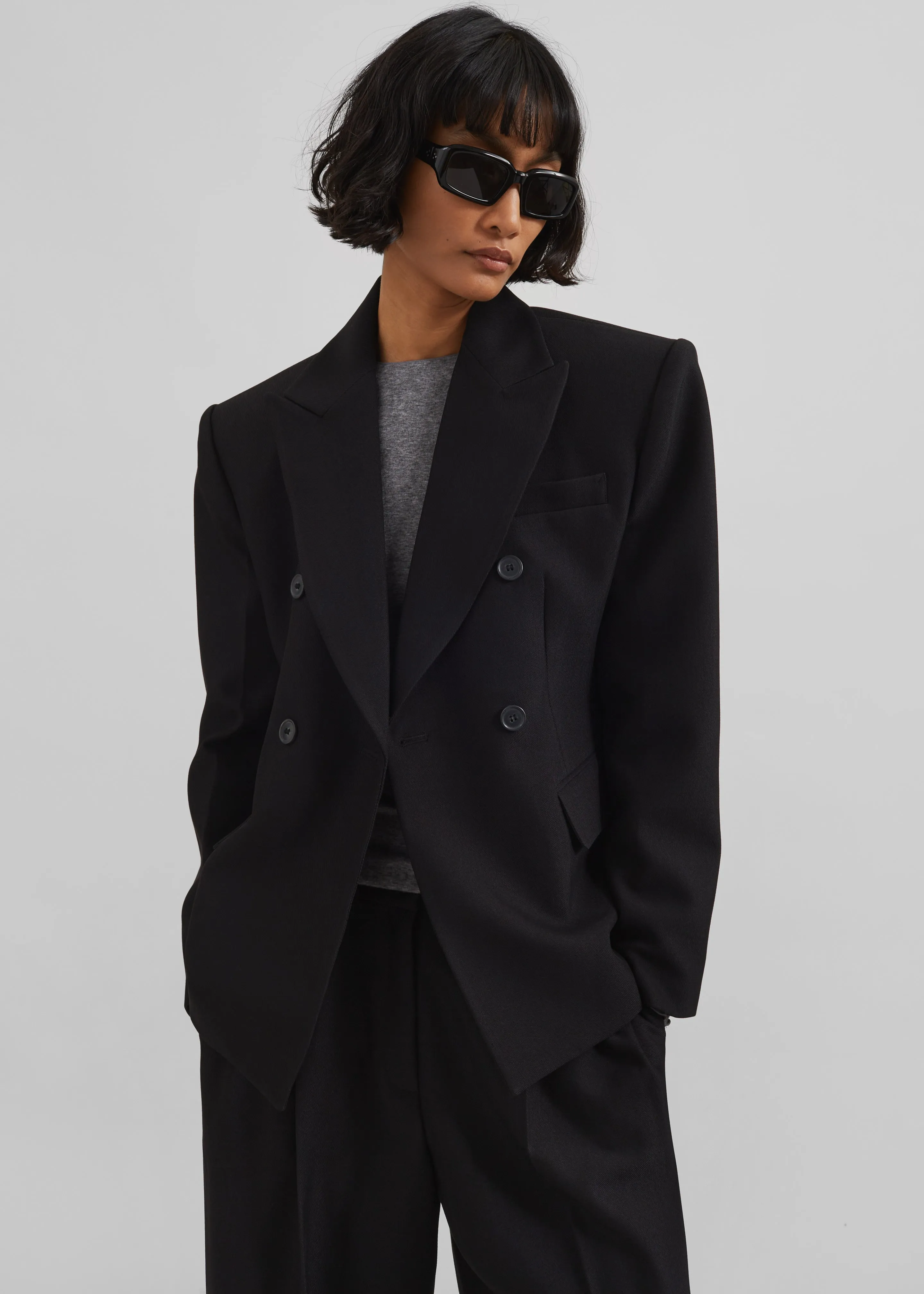 Dina Double Breasted Blazer - Black
