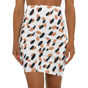 Dotted Mid-Waist Pencil Skirt
