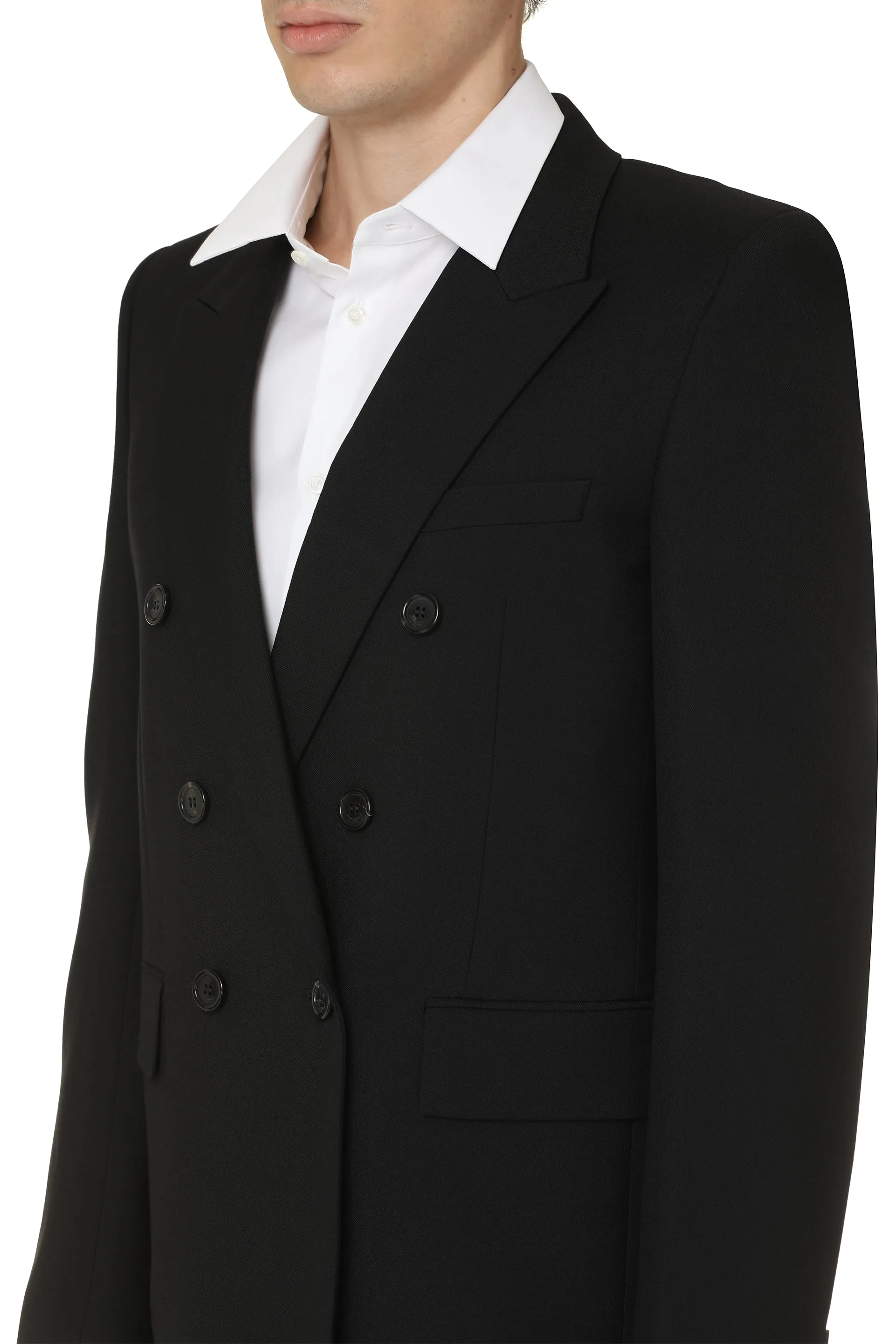 Double-breasted gabardine jacket