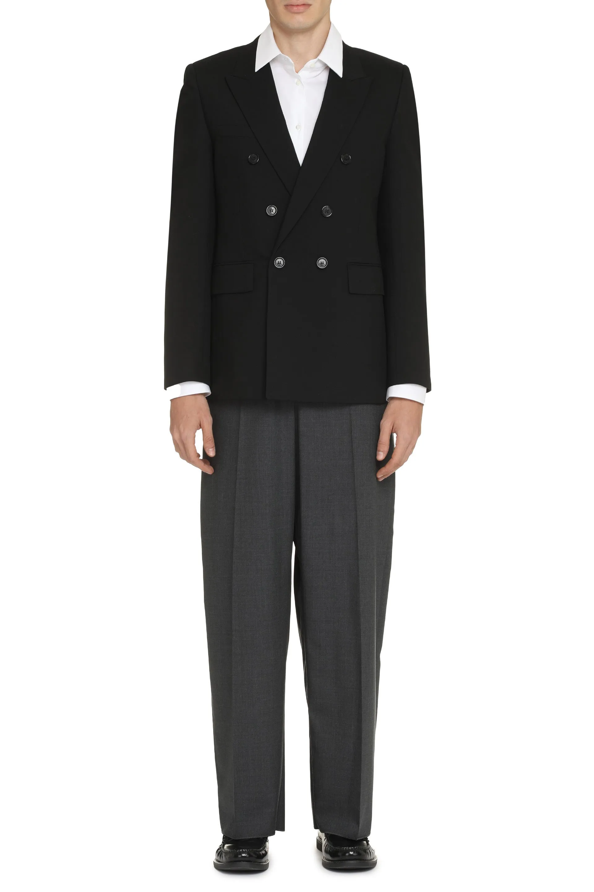 Double-breasted gabardine jacket