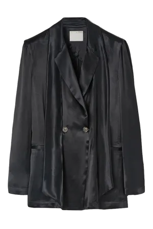 Double-breasted Satin Blazer