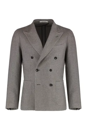 Double-breasted wool and silk jacket