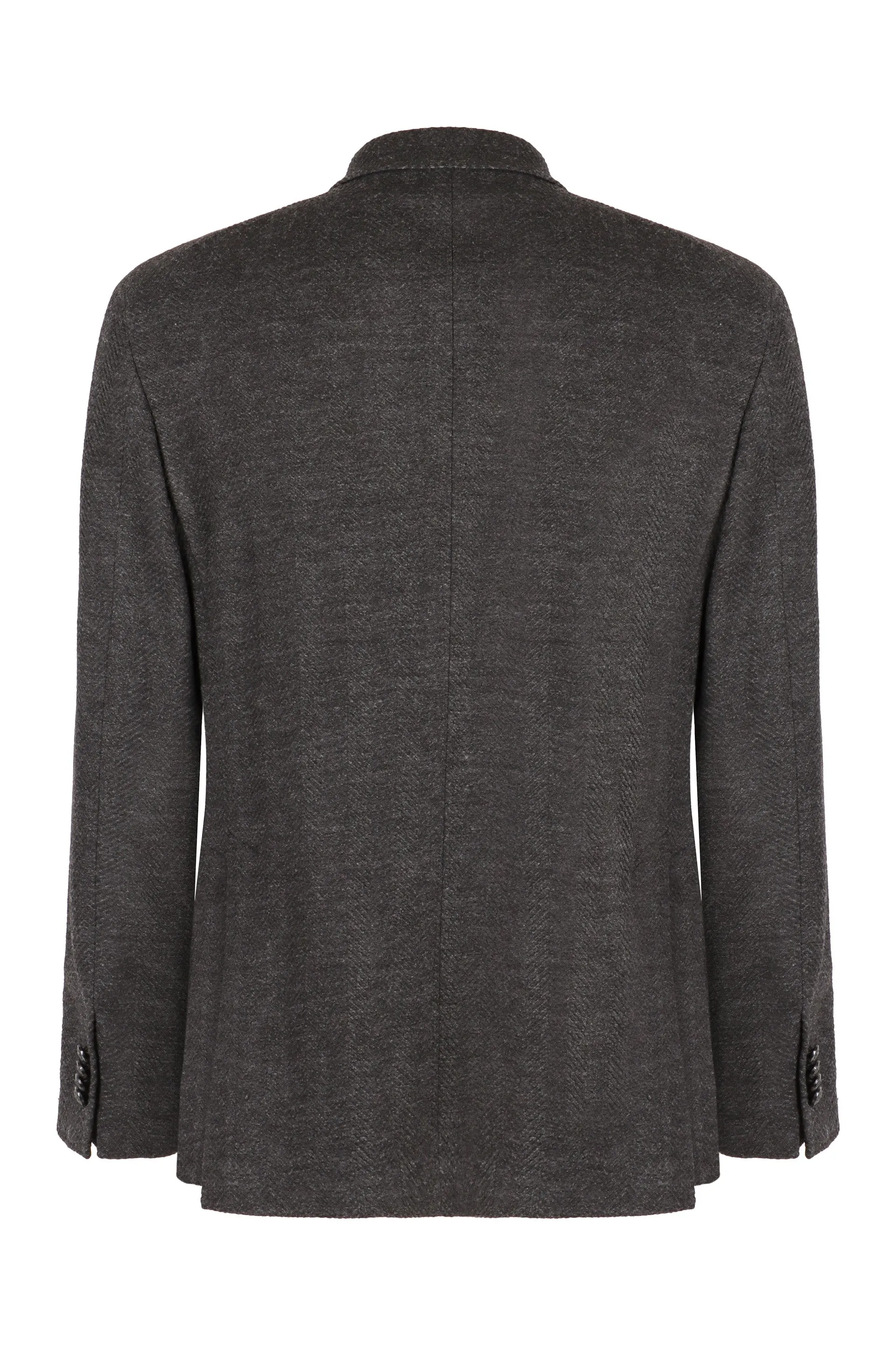 Double-breasted wool blend jacket