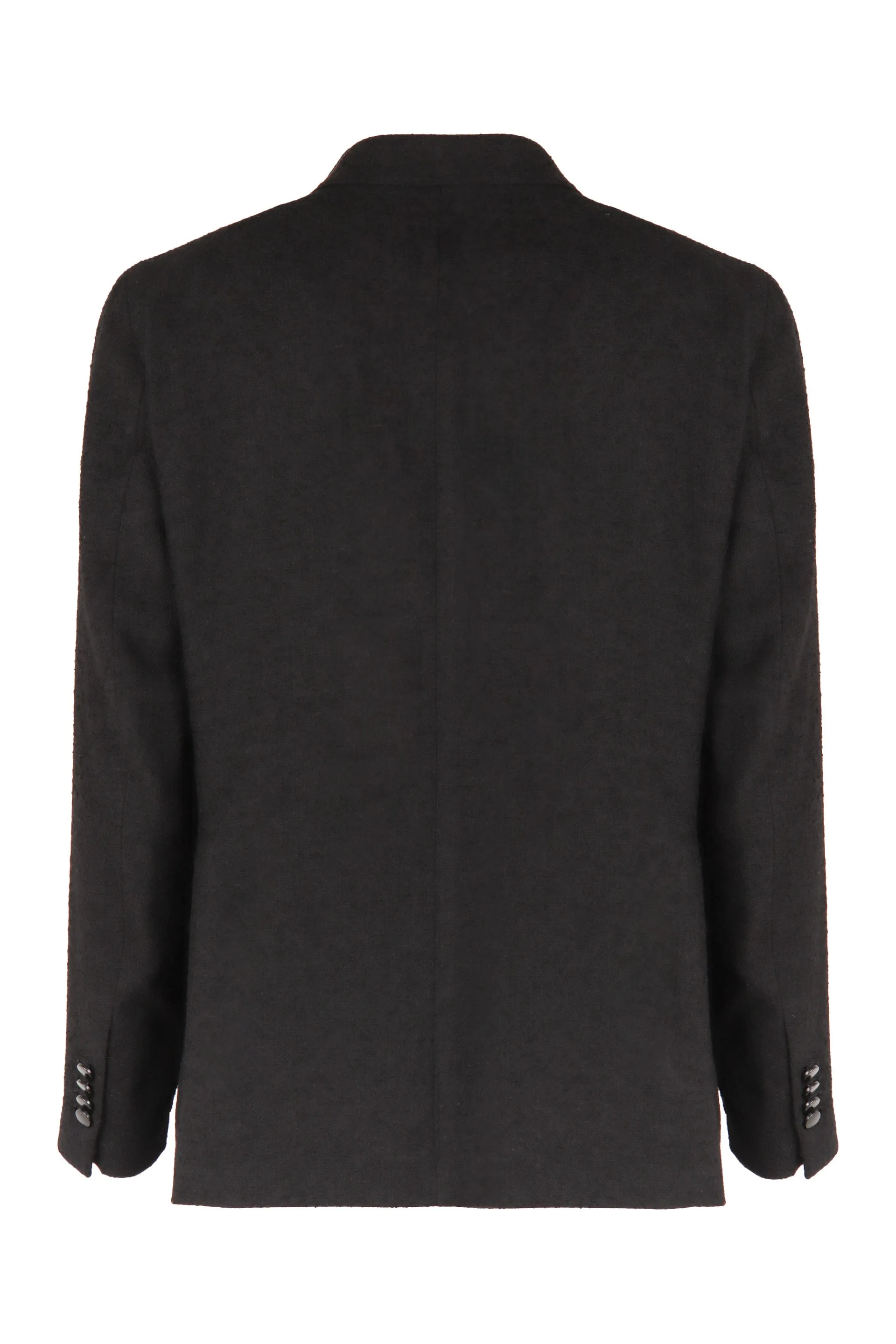 Double-breasted wool blend jacket