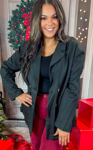 Double Button Front Pocket Blazer
