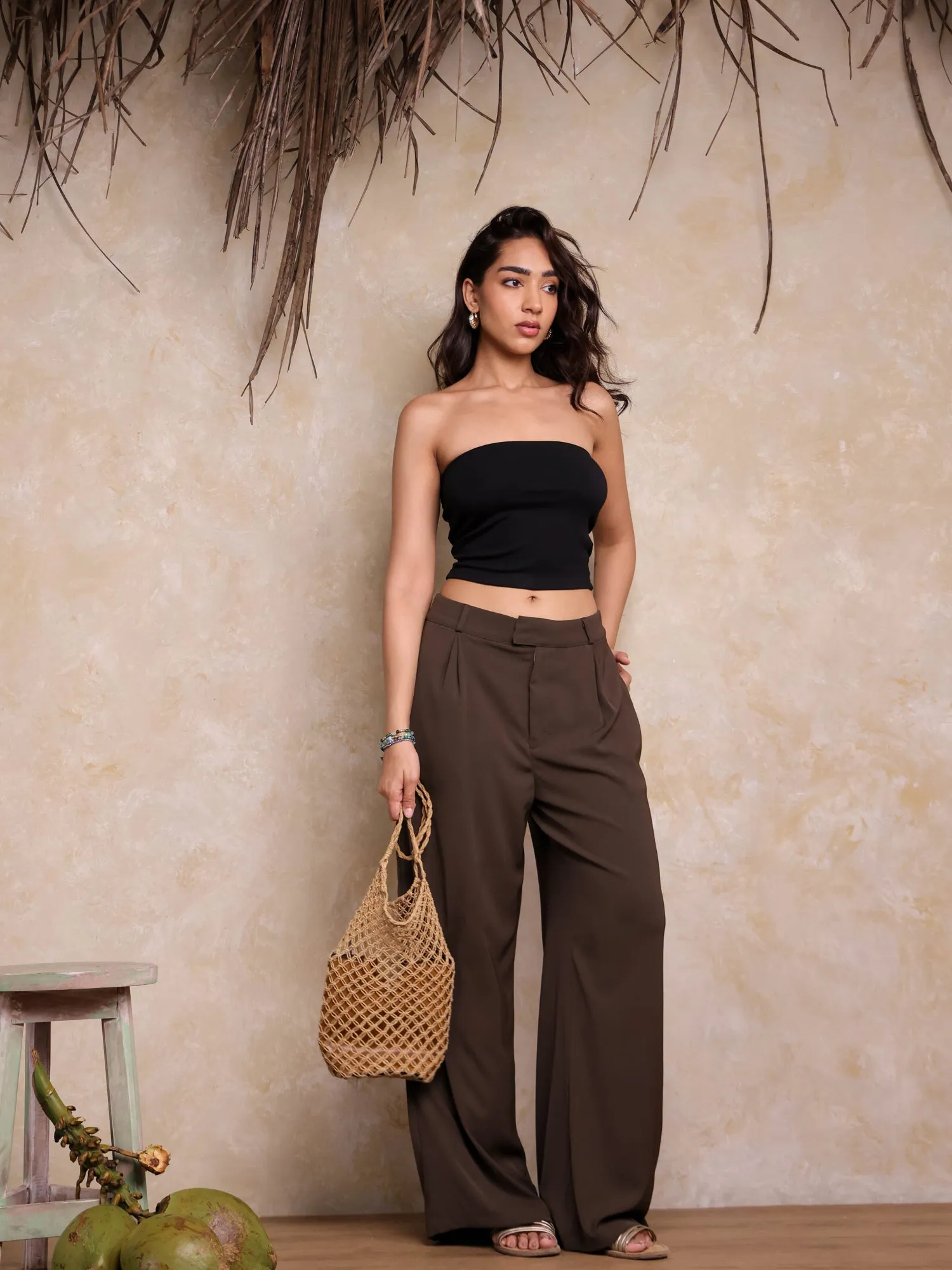 Double Pleat Detailed High Waist Pant