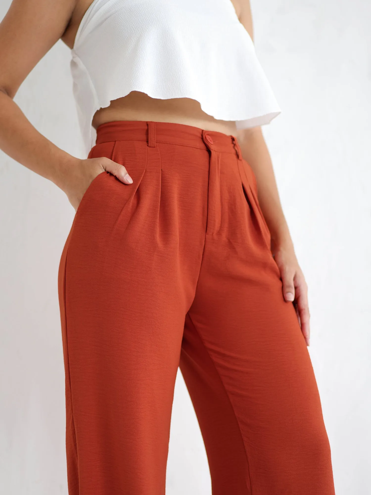 Double Pleated High Waist Pant