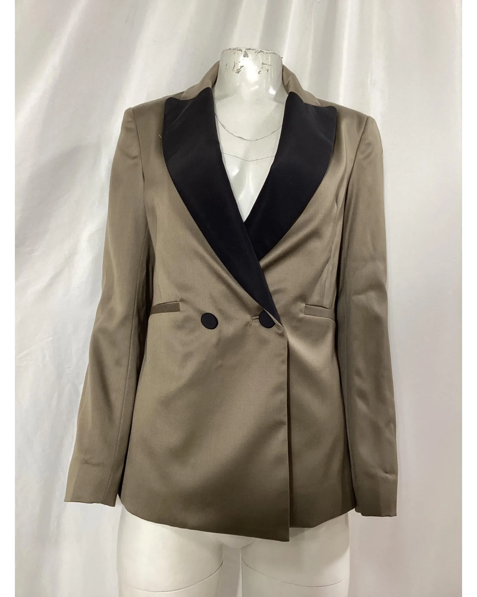 DoubleBreasted SatinLapel Blazer