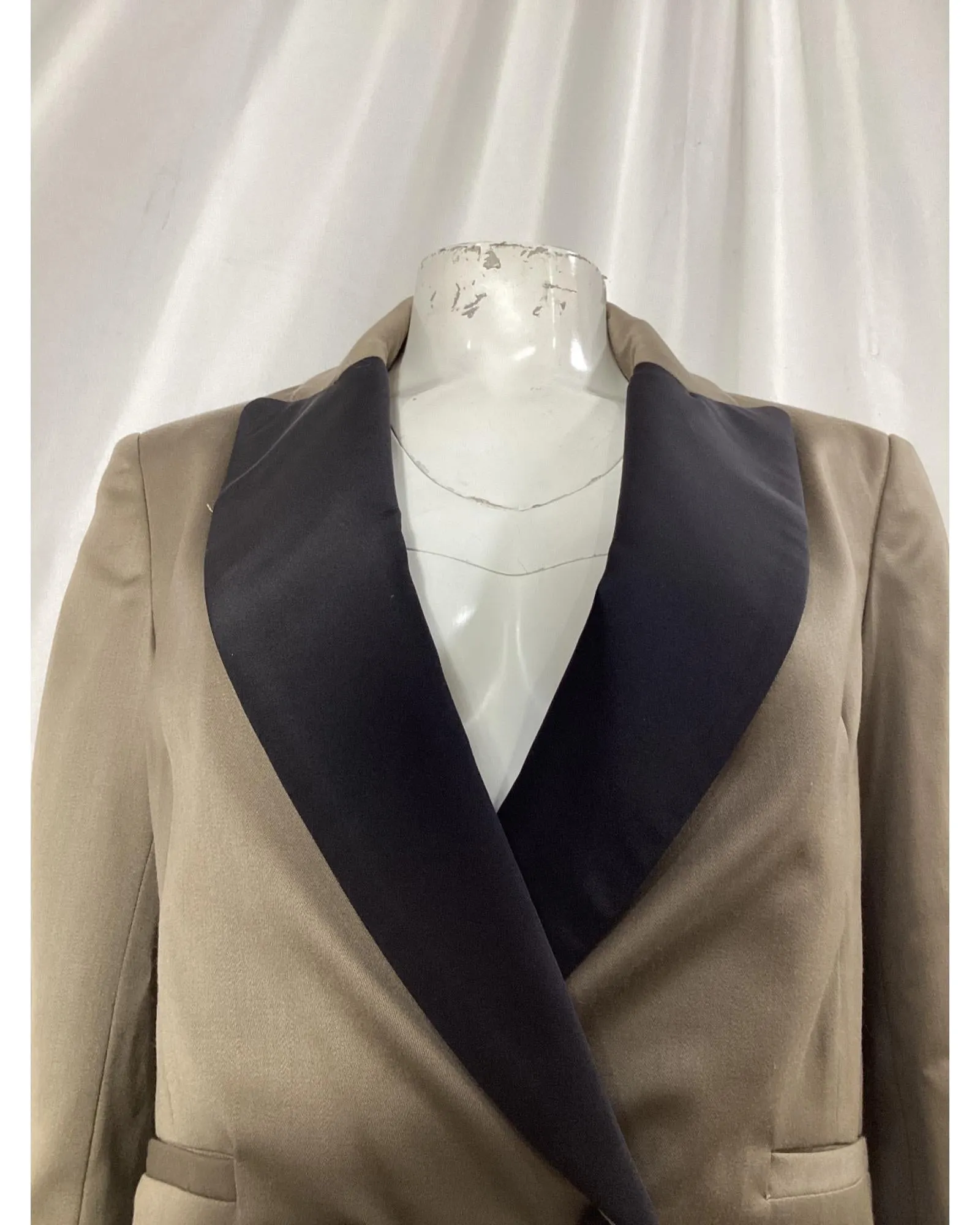 DoubleBreasted SatinLapel Blazer