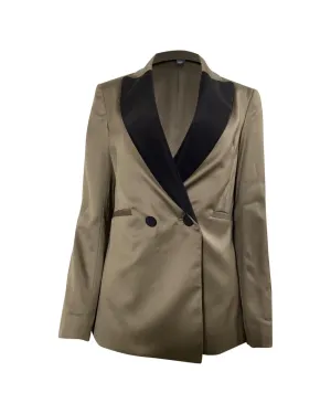 DoubleBreasted SatinLapel Blazer