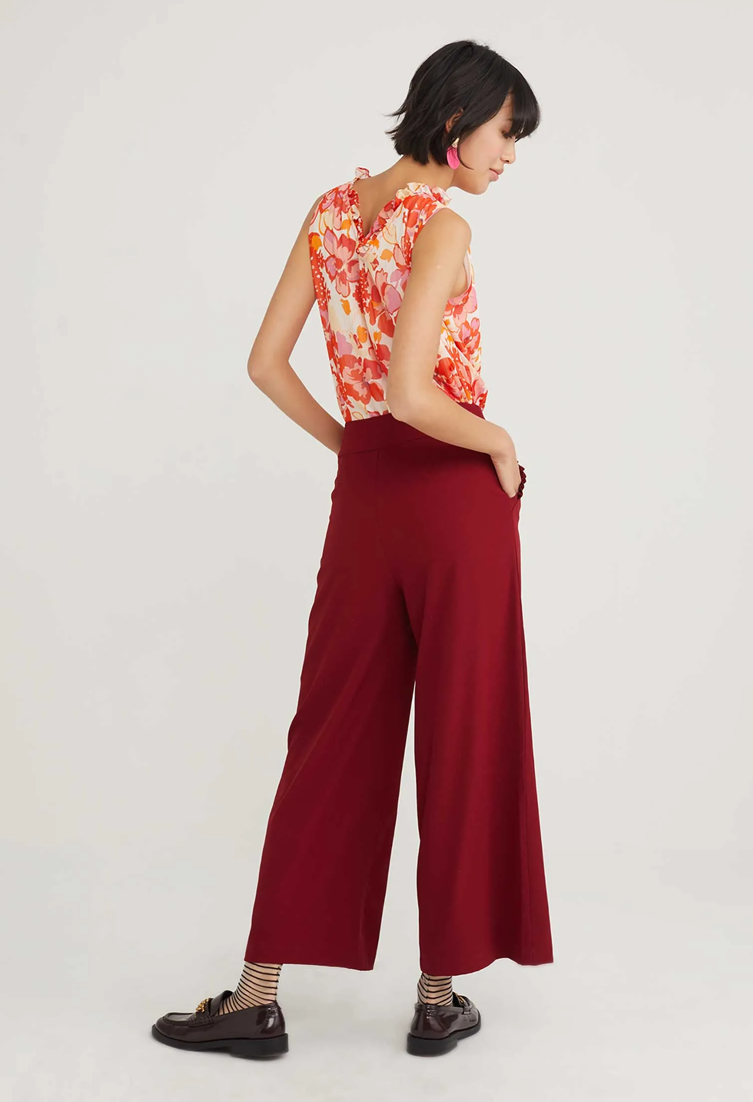 Dual Accent Wide Leg Trousers