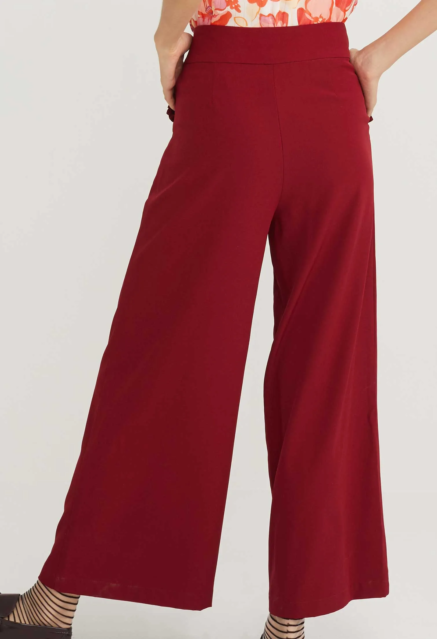Dual Accent Wide Leg Trousers
