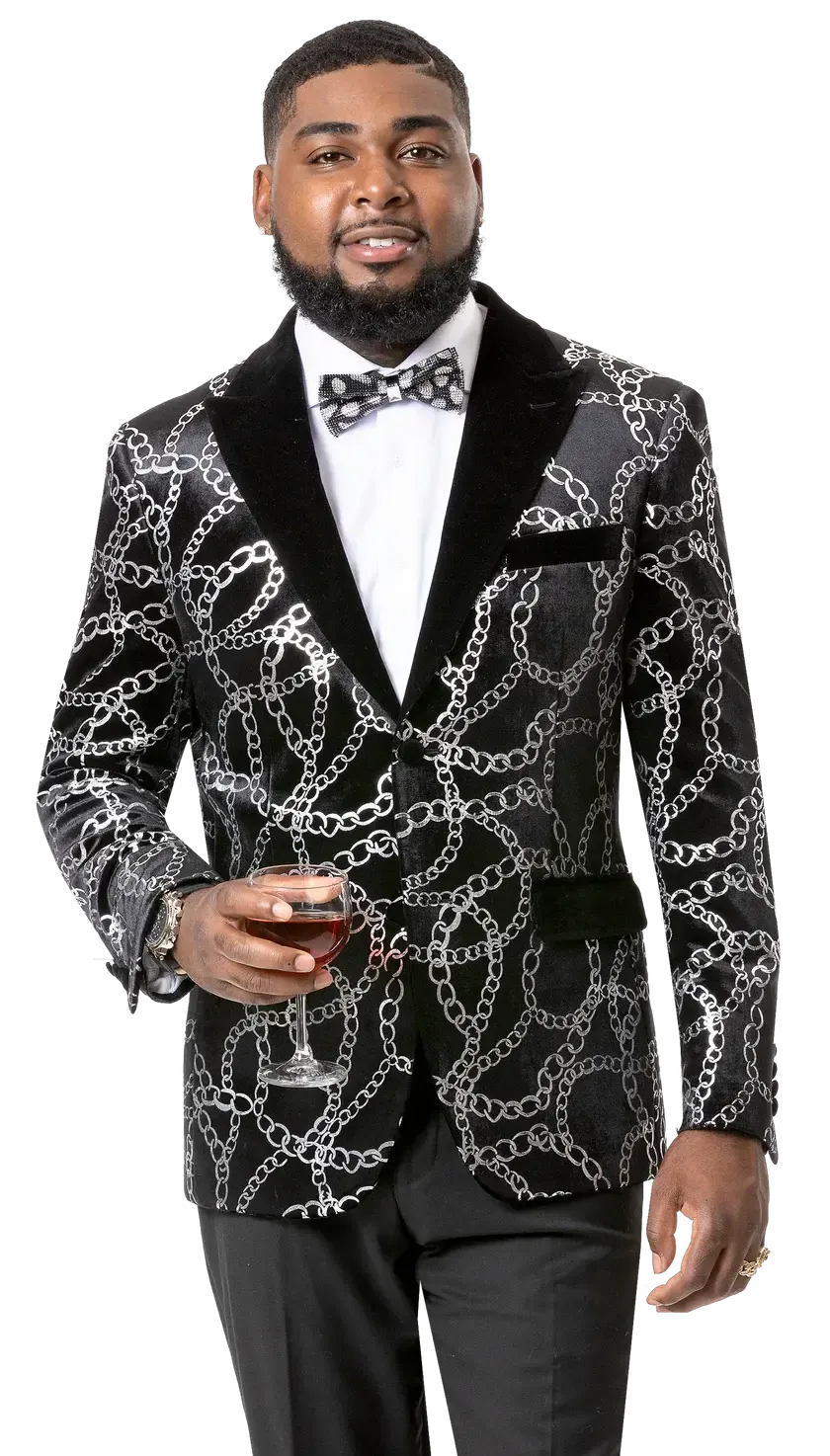 EJ Samuel J123 Black Velvet Blazer