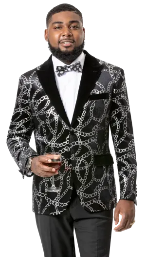 EJ Samuel J123 Black Velvet Blazer