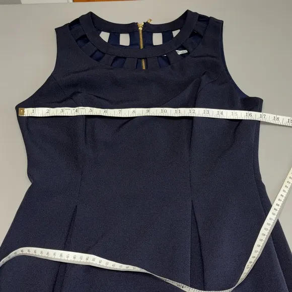 Eliza J Navy Blue Dress Cutout Sheath size 8