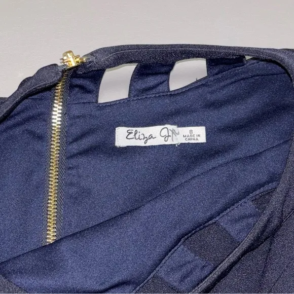Eliza J Navy Blue Dress Cutout Sheath size 8